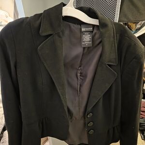 Covington Black Cropped Blazer with Notch Lapel